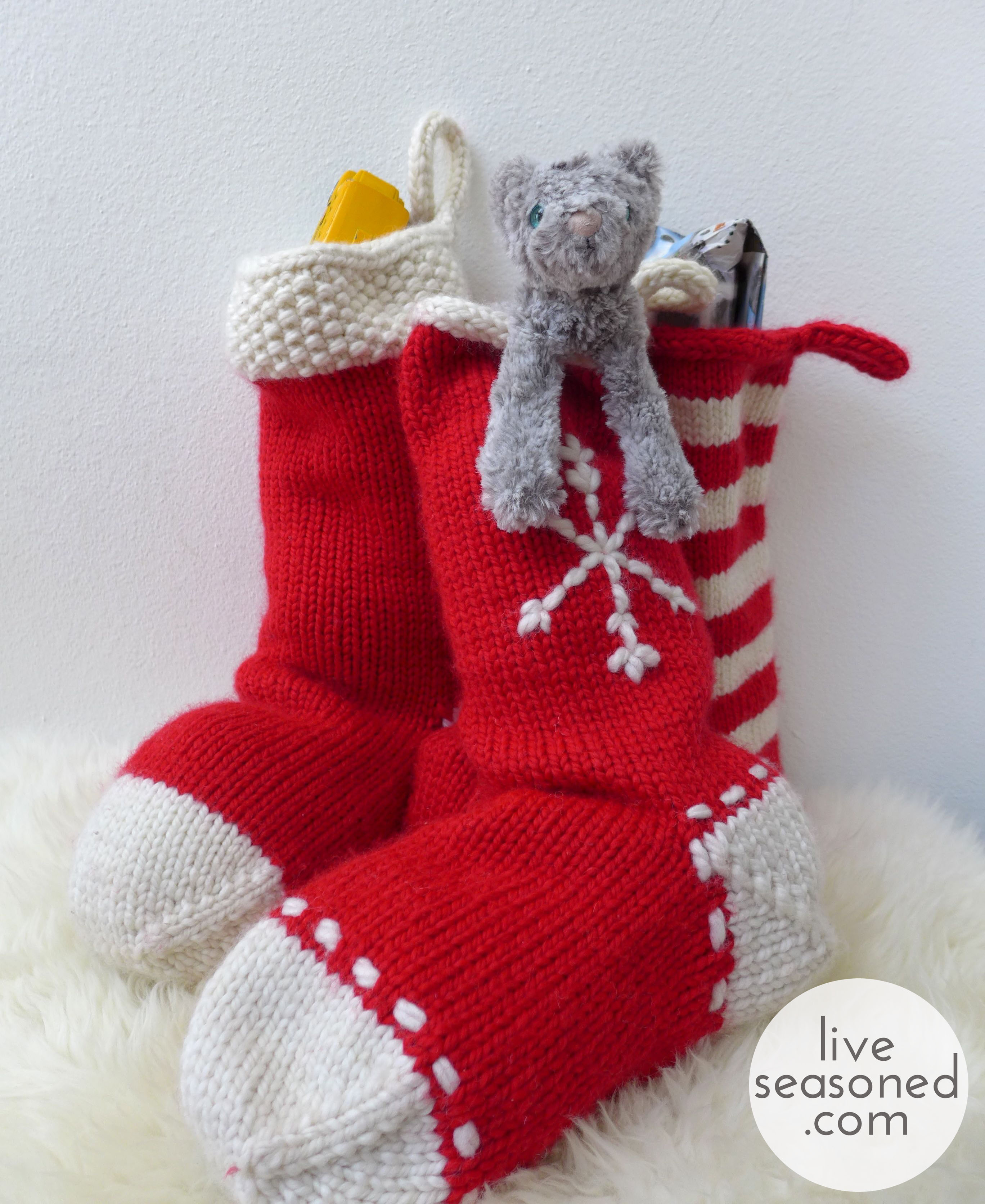 knitting christmas stocking heel