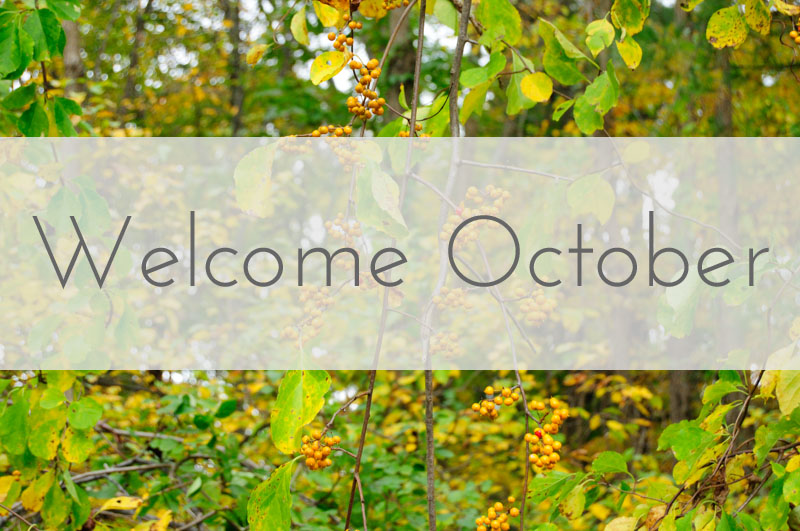 October first. October. At October или in October. Welcome to October event.