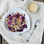 Red Cabbage and Apple Salad with Tahini-Ginger Dressing {Vegan + Gluten Free}