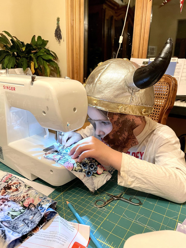 Crafting with Kids: Sewing a Scarf 
